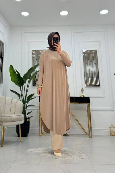 Hera Tunik Bej - Ayrobin Pantolon Bej İkili İndirim !