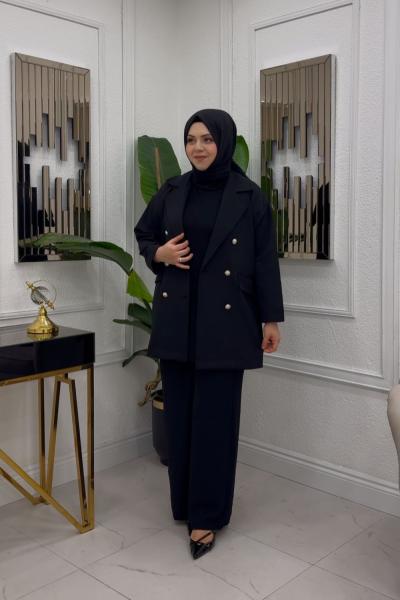 Oversize Ceket - Piliseli İçlik - Ayrobin Pantolon İndirim !