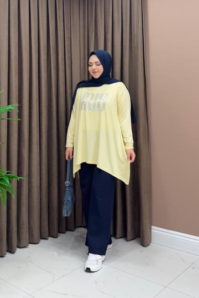 Asimetrik Miu Tunik - Sarı