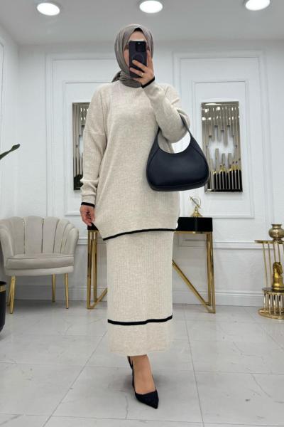 İlayda  Triko Takım - Bej