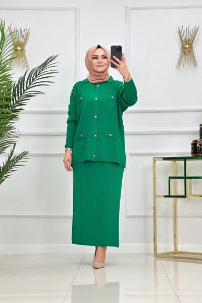 Aybüke Triko Etekli Takım - Yeşil