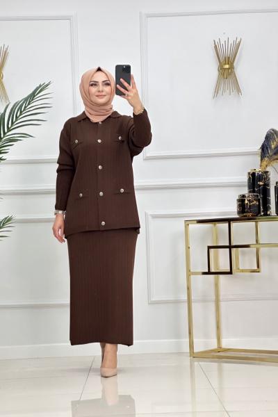 Aybüke Triko Takım - Acı Kahve