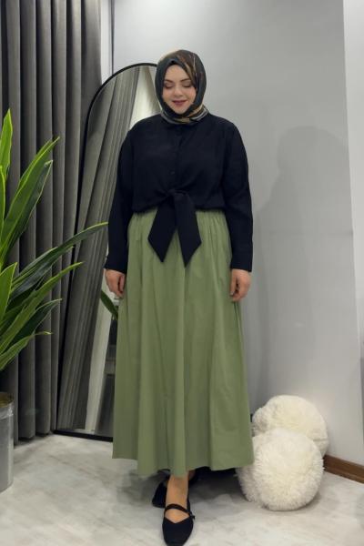 Bağlamalı Gömlek - Siyah