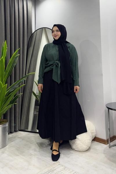 Bağlamalı Gömlek - Zümrüt