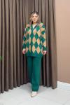 Baklava Desen Triko Takım - Yeşil