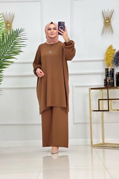 Balon Kol Battal Riko Takım - Kahverengi