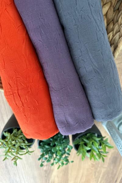 Bambu Şal - Turuncu-Lila-Gri