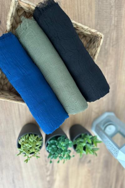 Bambu Şal - Lacivert-Haki-Siyah