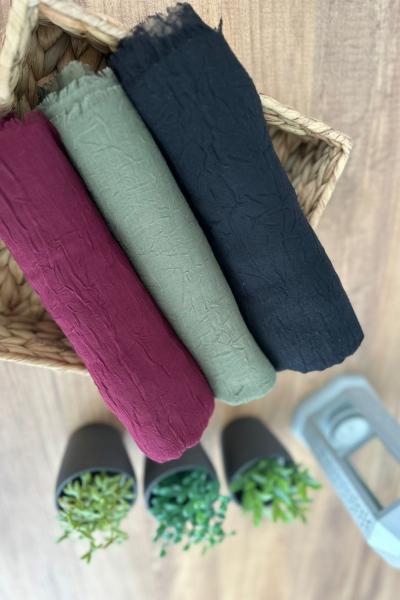 Bambu Şal - Bordo-Haki-Siyah