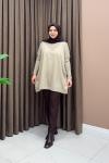 Basic Triko Tunik - Vizon
