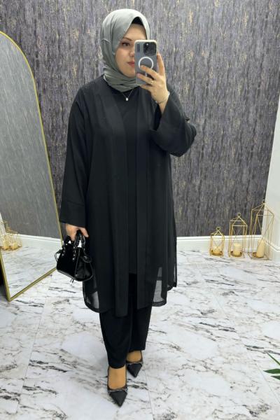 Berfu 3 Lü Takım - Siyah