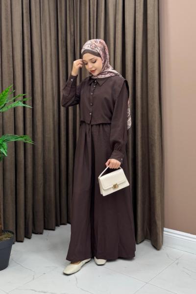 Berry Yelekli Takım - Acı Kahve