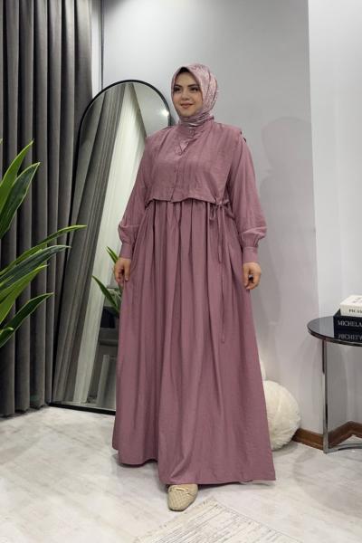 Bianca Yelekli Elbise - Gül