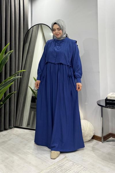 Bianca Yelekli Elbise - İndigo