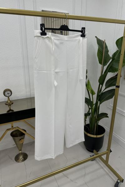 Bol Paça Pantolon - Beyaz