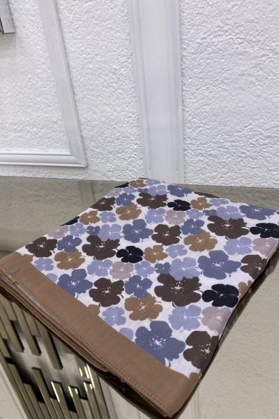 Çiçek Desen Şal - Camel Kenar