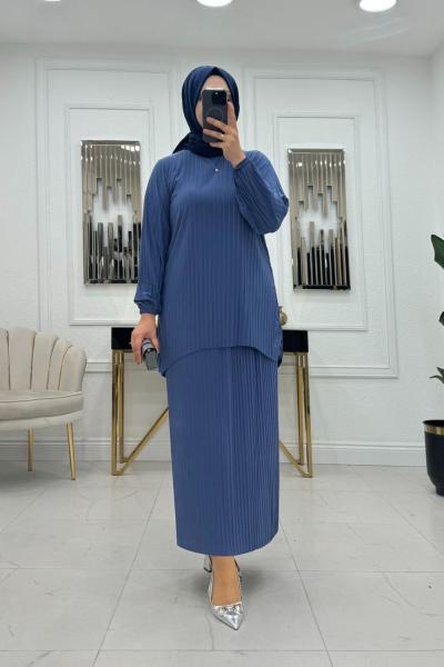 Derin Etekli Takım - İndigo