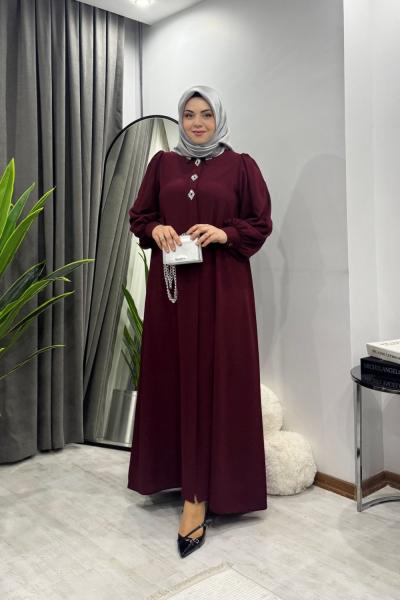 Diva Ferace / Elbise - Bordo