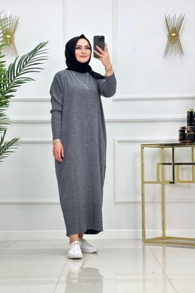 Esrin Triko Elbise - Antrasit