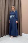 Essen Fularlı Elbise - Lacivert