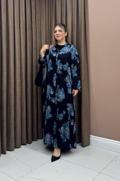 Floral Elbise - İndigo
