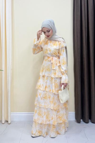 Flower Elbise - Sarı