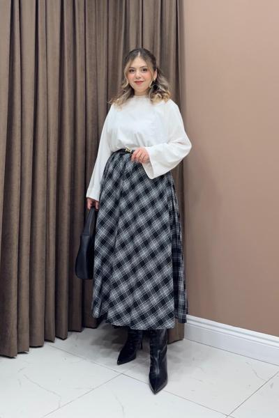 Gloria Ekose Etek - Siyah