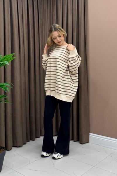 Holly Sweat - Gri Çizgili