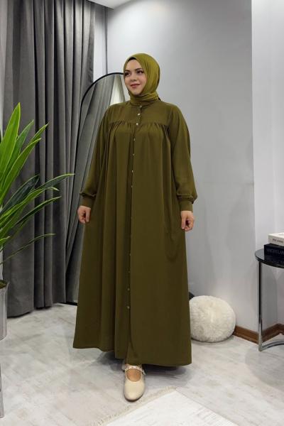Jolie Elbise / Ferace - Yağ yeşili