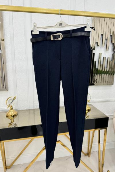 Kışlık Kemerli Pantolon - Lacivert