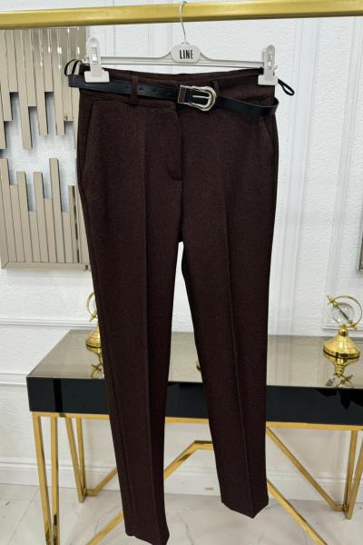 Kışlık Kemerli Pantolon - Acı Kahve