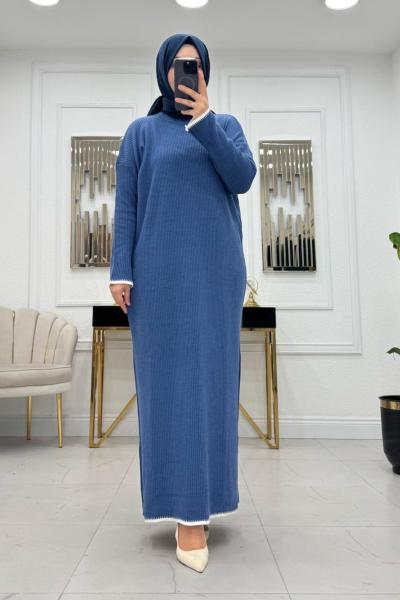 Lady Triko Elbise - İndigo