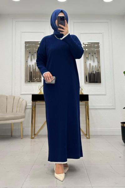 Lady Triko Elbise - Lacivert