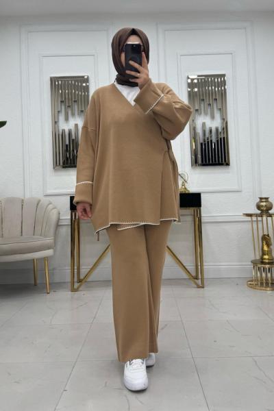 Lara Kimono Takım - Camel