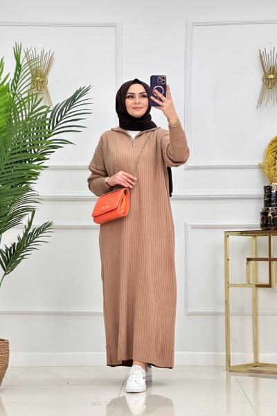 Leyla Triko Elbise - Camel