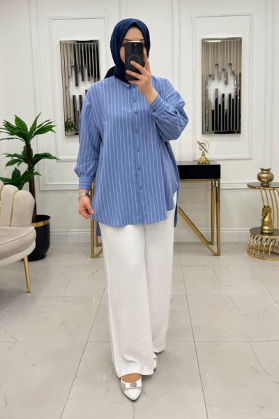 Luna Gömlek - Bebe Mavisi