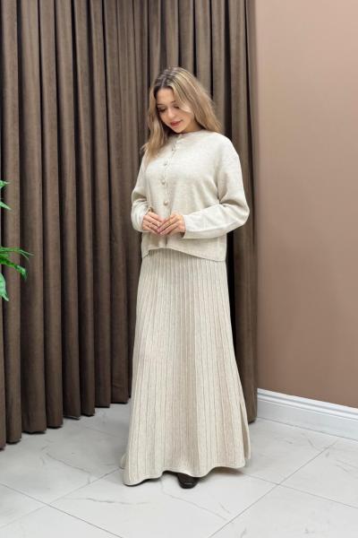 Meli Triko Takım - Taş rengi