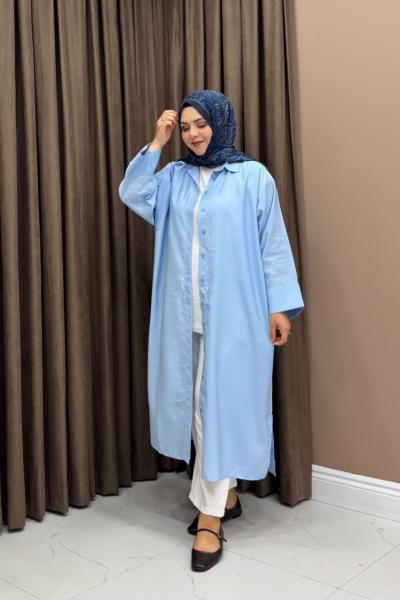 Mia Tensel Gömlek - Bebe mavisi