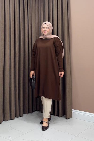 Mia Triko Tunik - Acı Kahve
