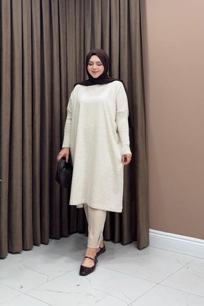 Mia Triko Tunik - Taş Rengi