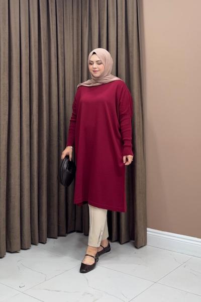 Mia Triko Tunik - Bordo