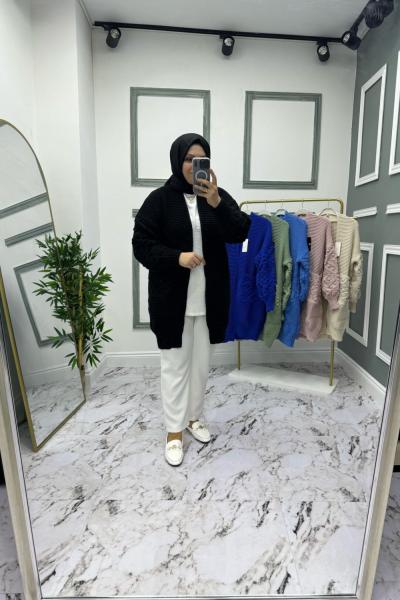 Örgü Hırka - Siyah