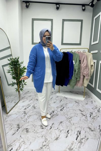 Örgü Hırka - Mavi