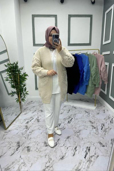 Örgü Hırka - Krem