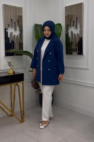 Oversize Ceket - Saks