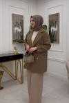 Oversize Ceket - Vizon