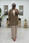 Oversize Ceket - Vizon