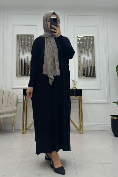 Penye Elbise - Siyah