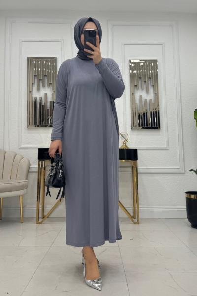 Penye Elbise - Gri