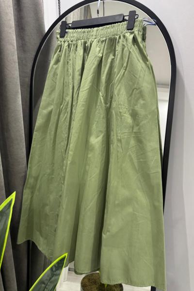 Poplin Cepli Etek - Mint yeşili